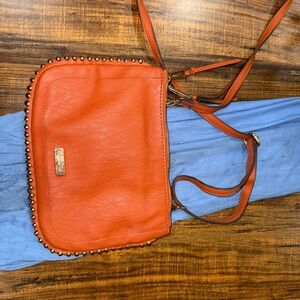 Jessica Simpson Orange Crossbody Bag with Stud Accents